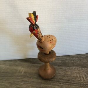 Vtg Handcrafted Wooden Bird Appetizer Holder
